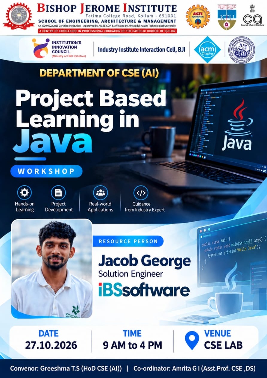 Project Based Learning in Java -  Department of CSE (AI)